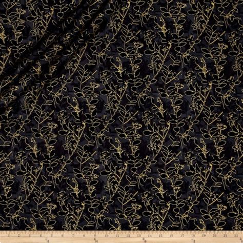 benartex kanvas natural beauty metallic wildflower vine black fabric|benartex fabrics collections.